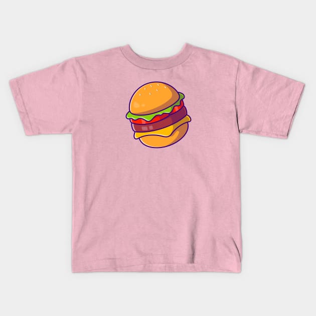 Cheese Burger Cartoon Kids T-Shirt by Catalyst Labs